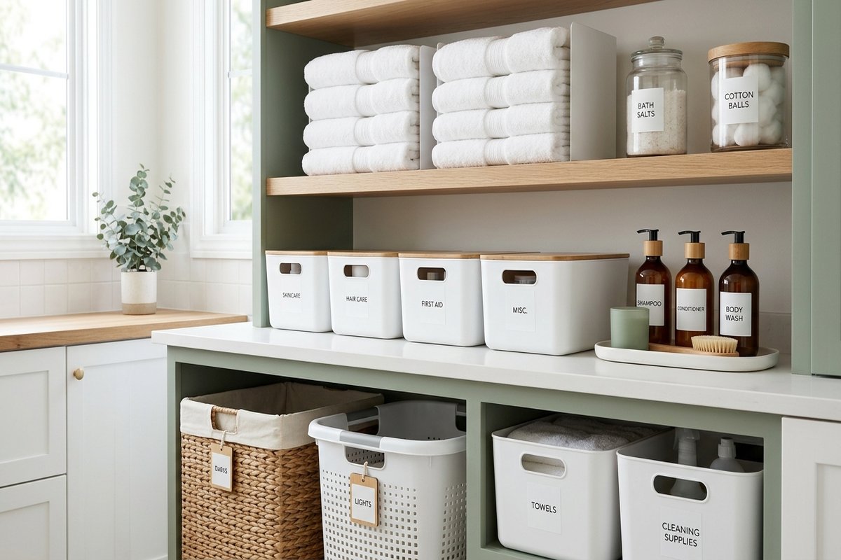 Bathroom & Laundry Organization Labels